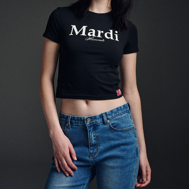 |MARDI MERCREDI| CROPPED TSHIRT MARDI CLASSIC (BLACK WHITE)