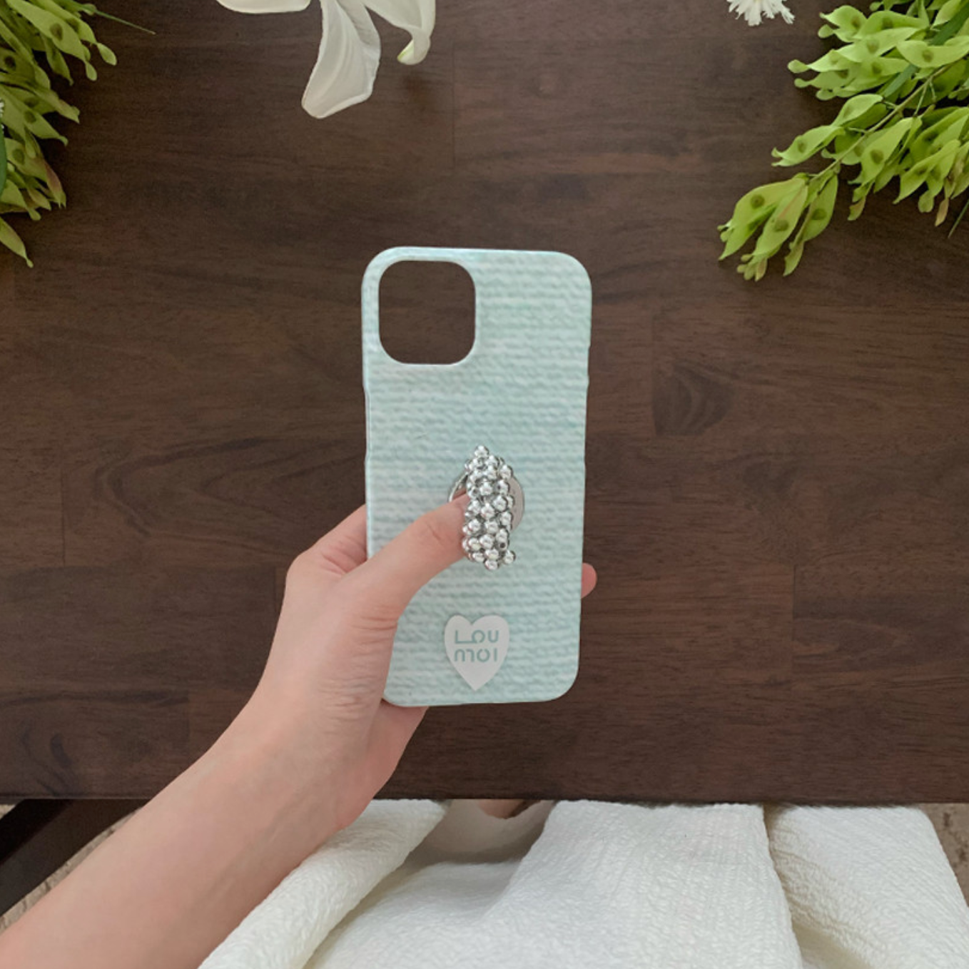 |Loumoi| Mint Tweed Phone Case (4Types)