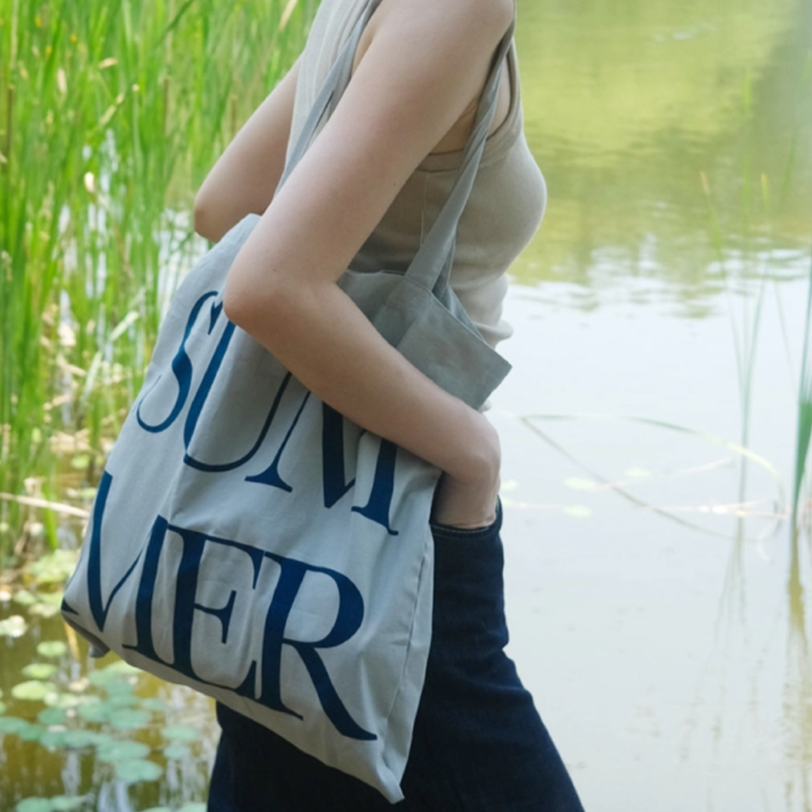 |SLOWSTITCH| Summer Bag (Navy)