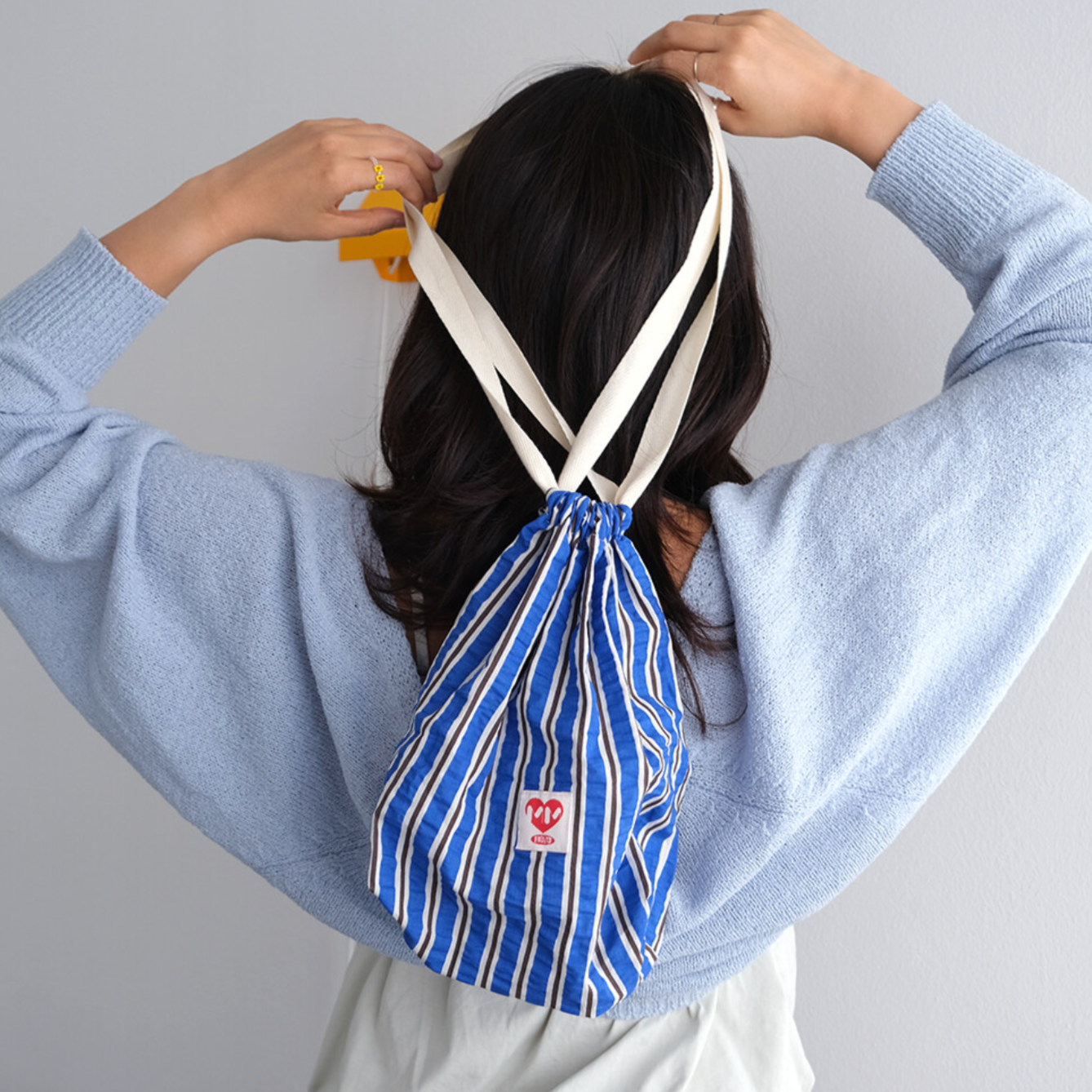 |MINMIN| Daily Pouch Bag (Blue Stripe)