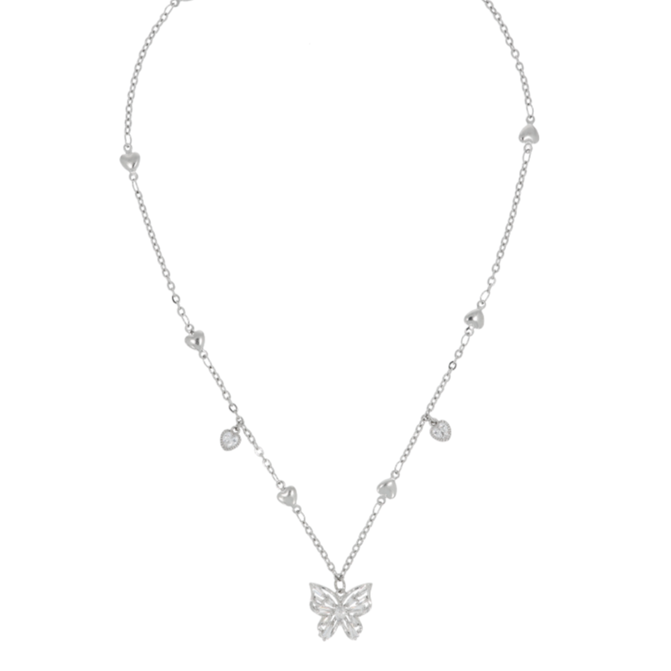 |STEELEDITION| Wave Butterfly Heart Chain Necklace