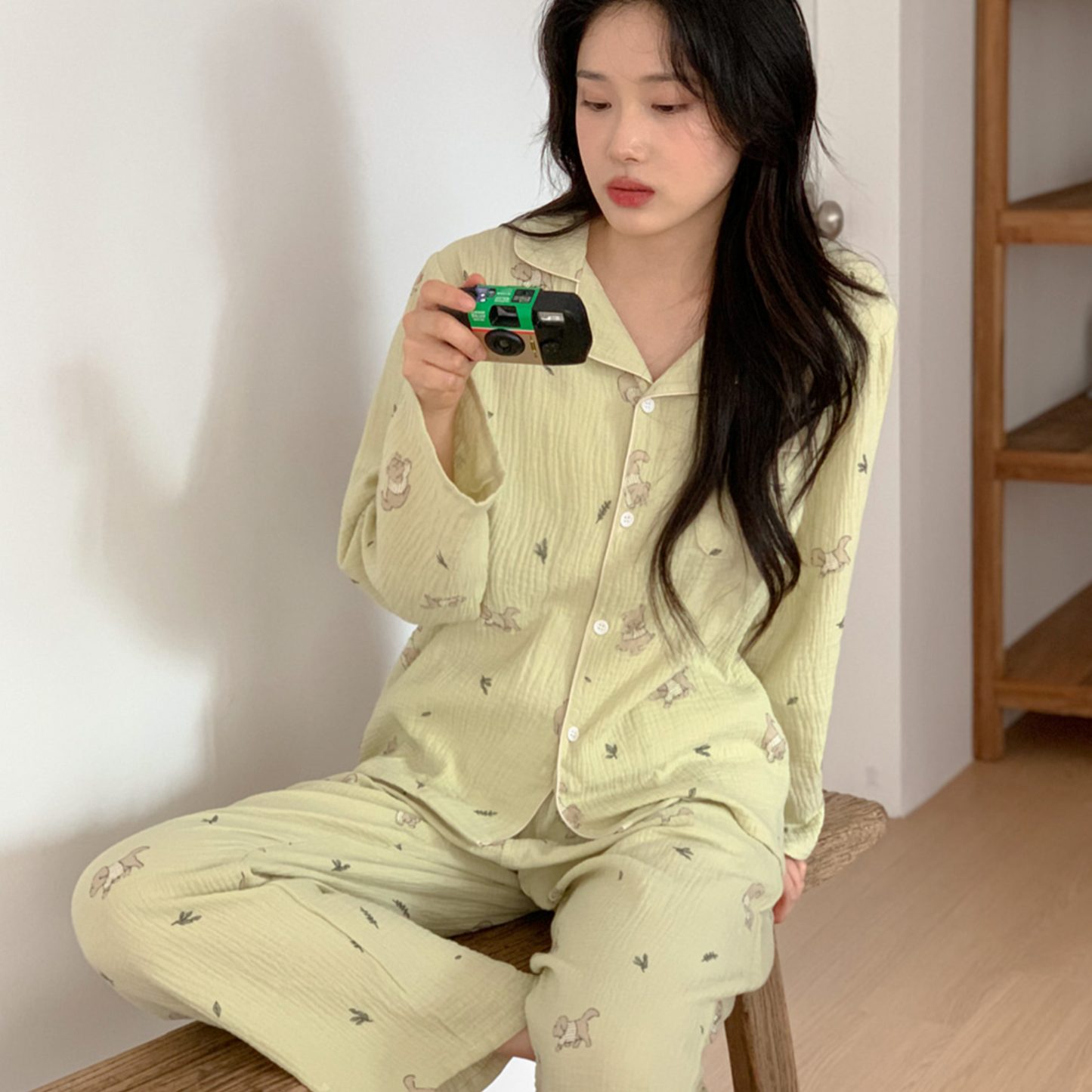 |Junneedu| Mocha Yoru Cotton Pajamas Set