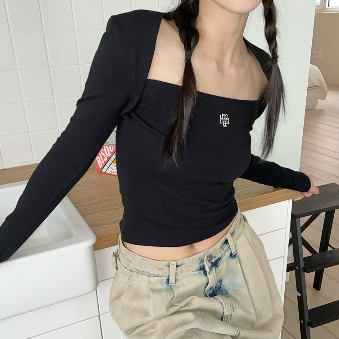 |muahmuah| LOGO STITCH BOLERO LONG SLEEVE