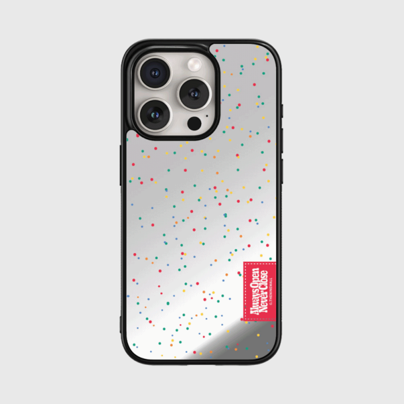 |THENINEMALL| Rainbow Sand Pattern Label Mirror Bumper Case