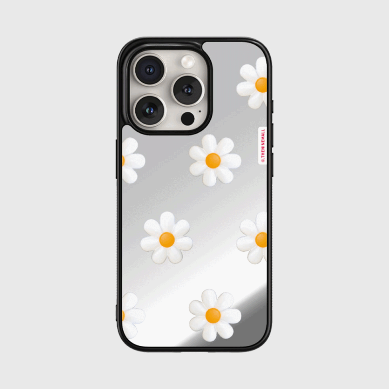 |THENINEMALL| Marguerite Flower Pattern Mirror Bumper Case