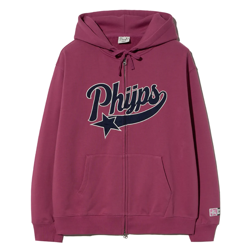 |PHYPS| Star Tail Hooded Zip-Up Dark Pink