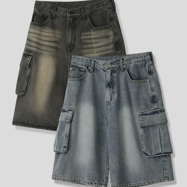 |Avandress| Wide Cargo Half Denim Pants 新顏色!