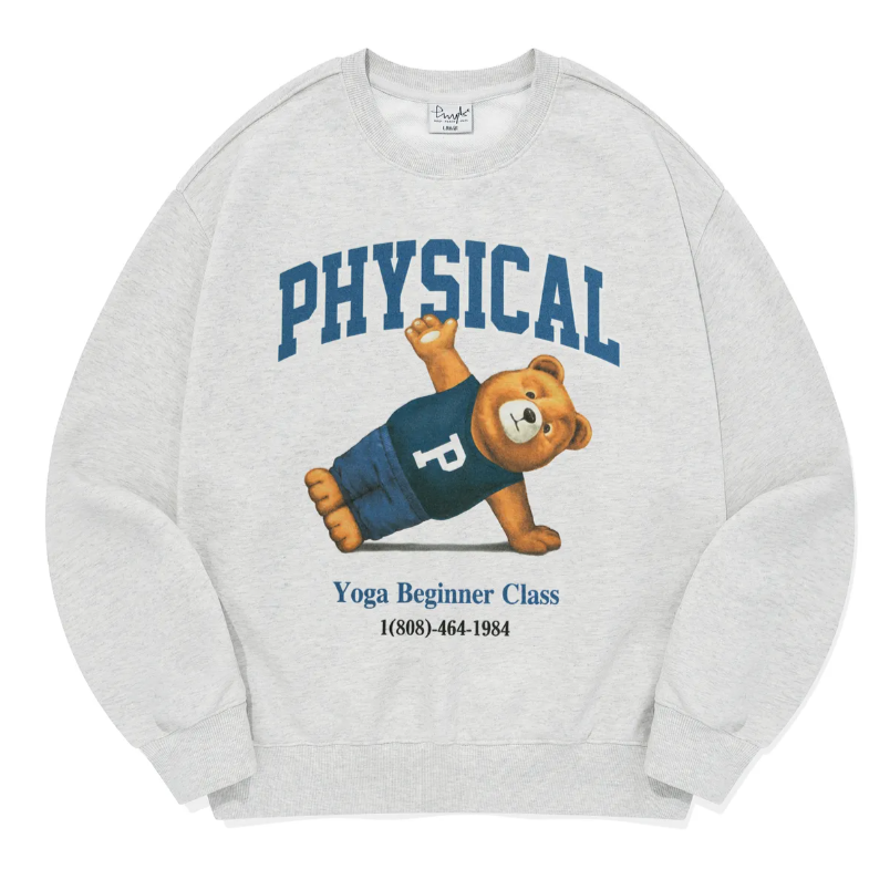 |PHYPS| Yoga Bear Sweat Shirt Light Grey