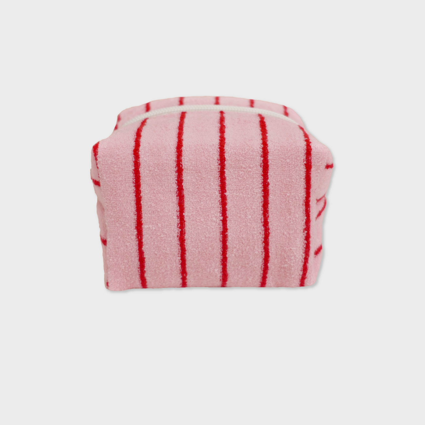|unfold| Stripe Terry Pouch (Pink Red)