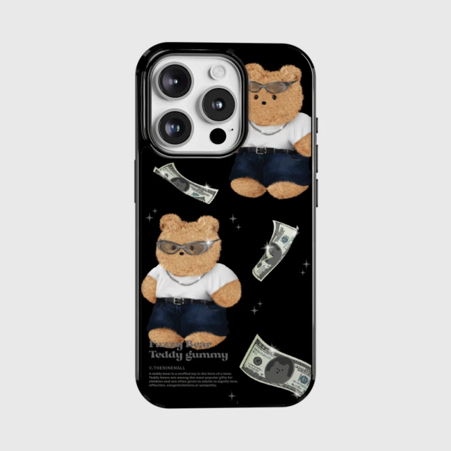 |THENINEMALL| Dollars Teddy Gummy Bumper Case