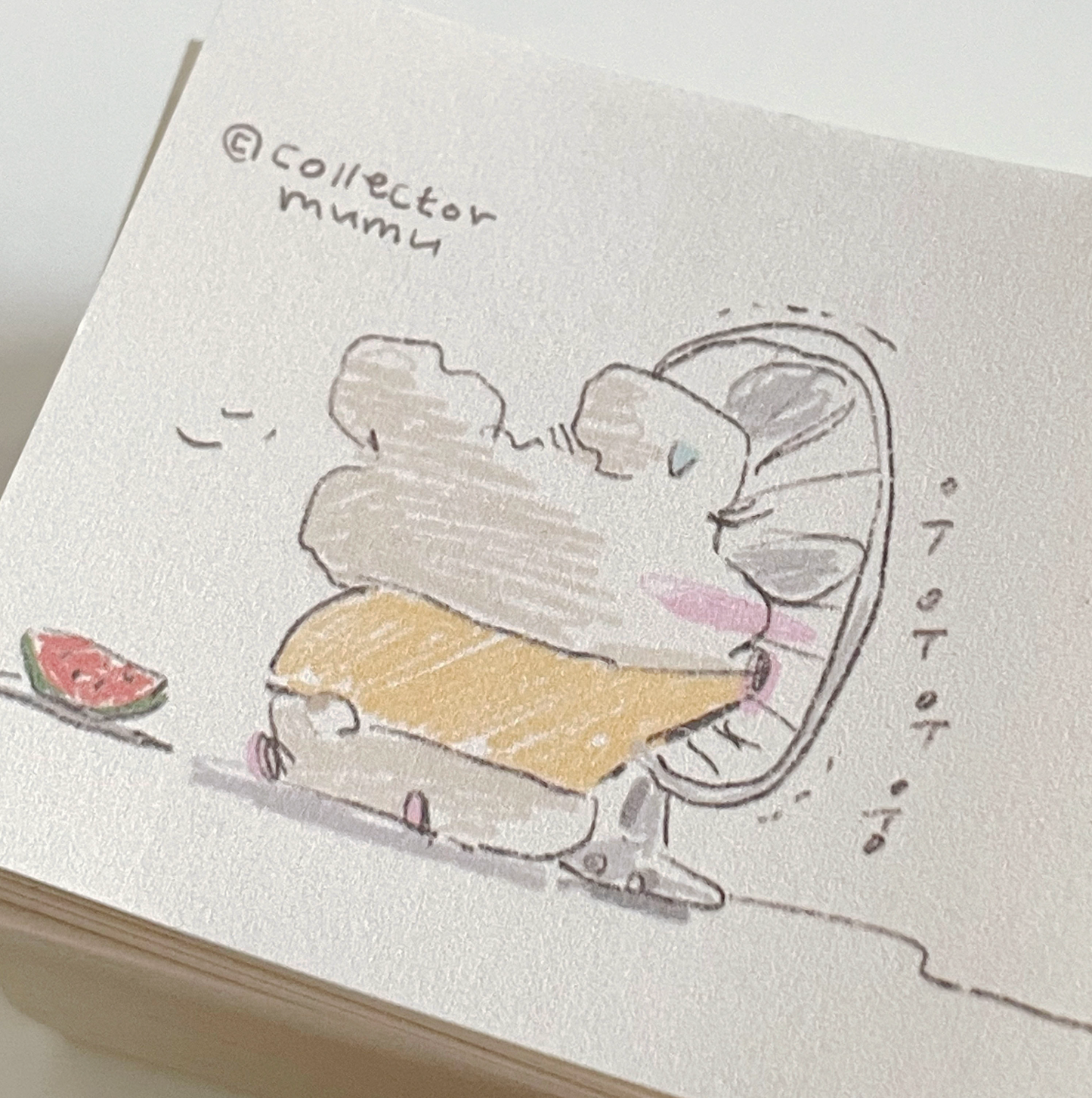 |collector mumu| 선풍기 앞 햄찌 Paper Sticker (3ea)