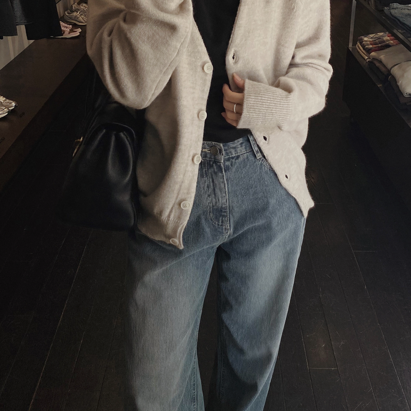 |SLOWAND| # SLOWMADE Corduroy Washed-Wide Denim Pants