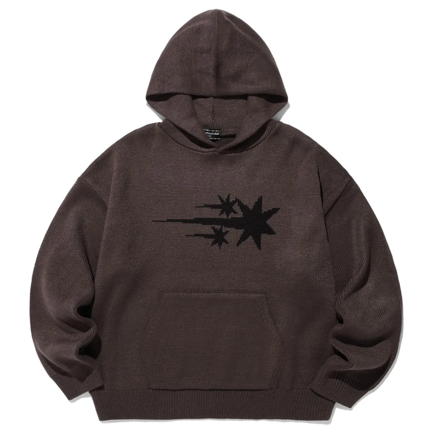 |NICEGHOSTCLUB| 3STARS LOGO KNIT HOODIE BROWN