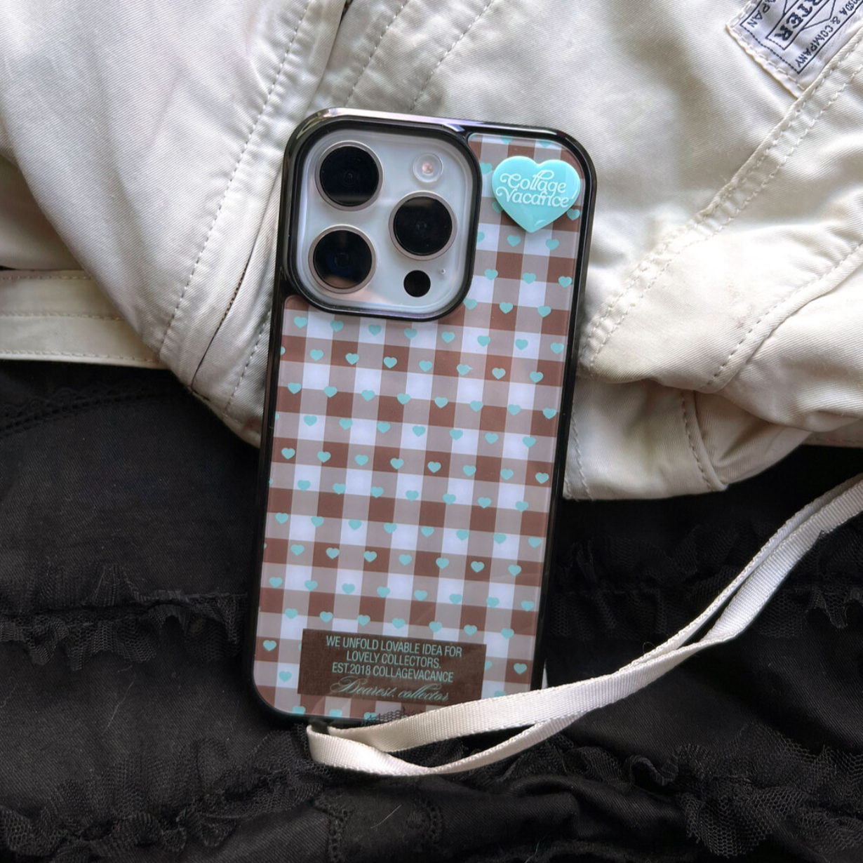 |collagevacance| Heart Logo Pendant Glass Bumper Case (Mint)