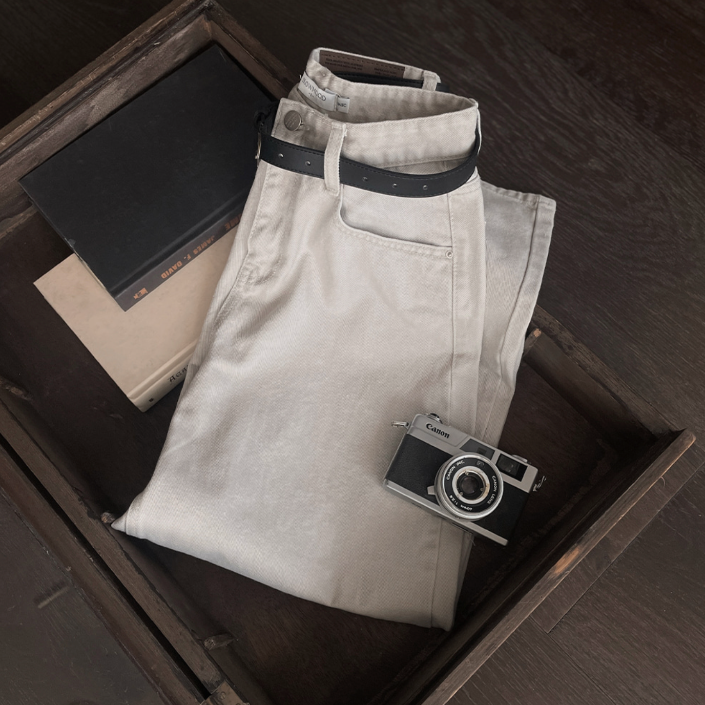 |SLOWAND| # SLOWMADE Salt Gray More Wide Denim Pants