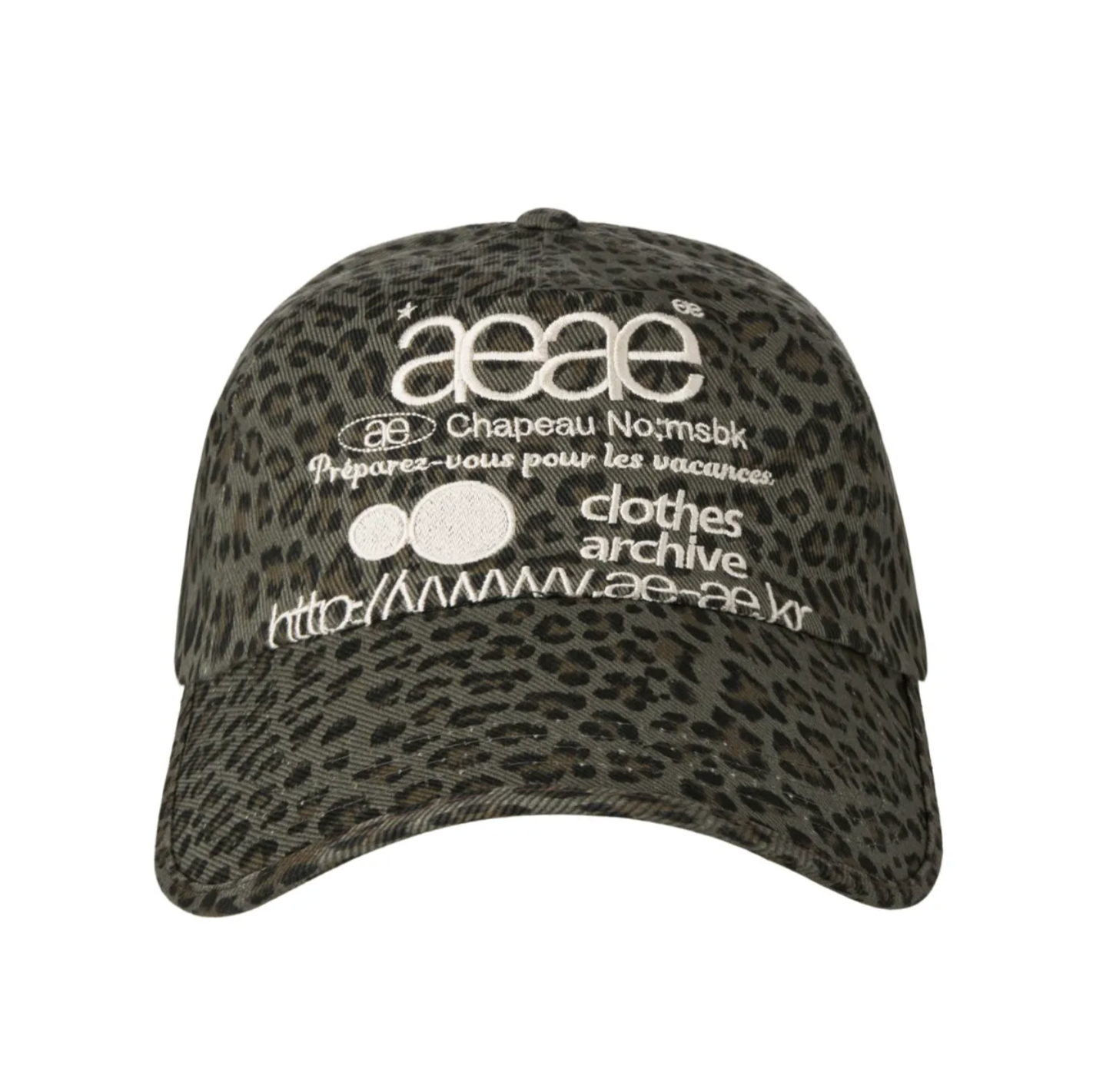 |aeae| WEB LOGO LEOPARD CAP |KHAKI|