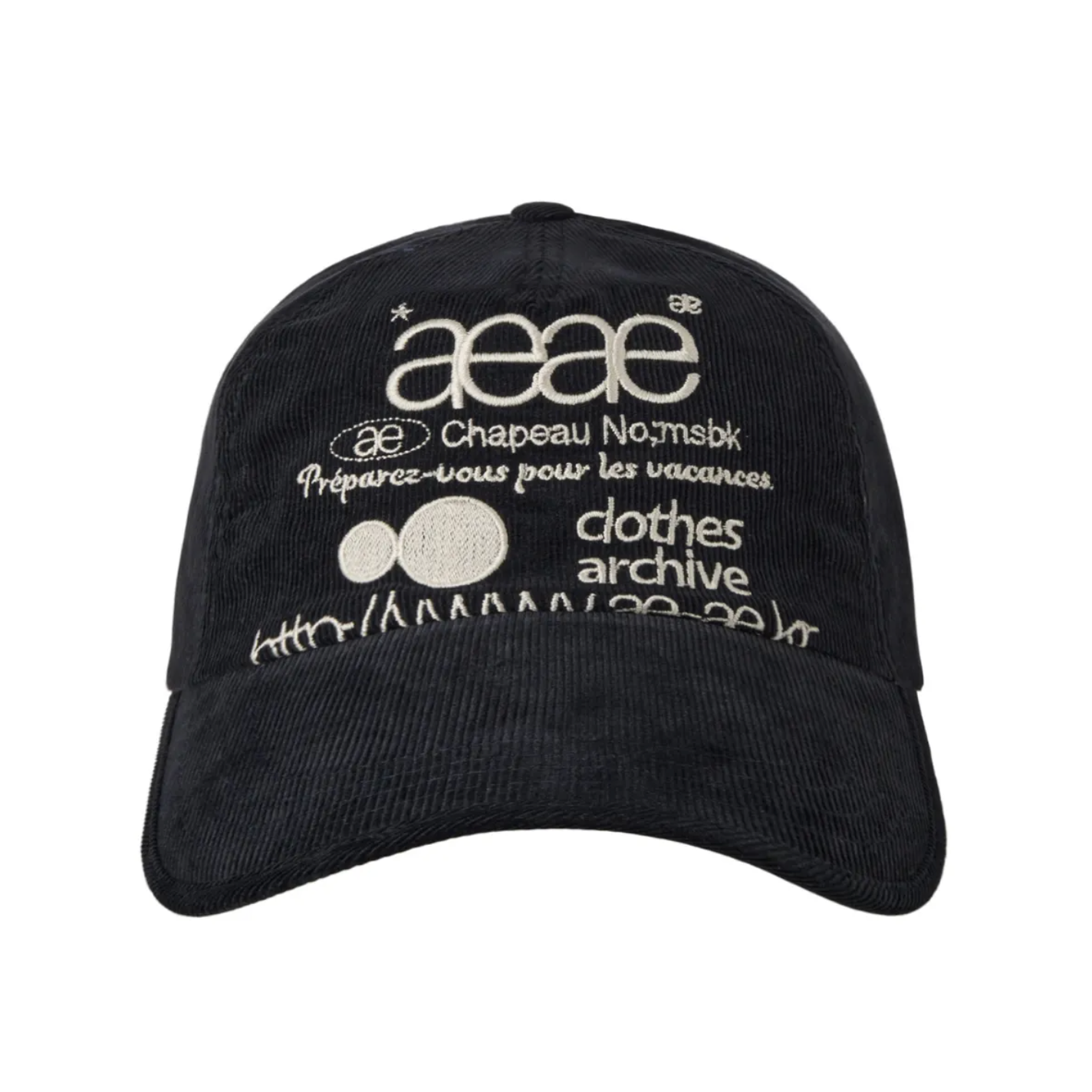 |aeae| WEB LOGO CORDUROY CAP |DARK NAVY|