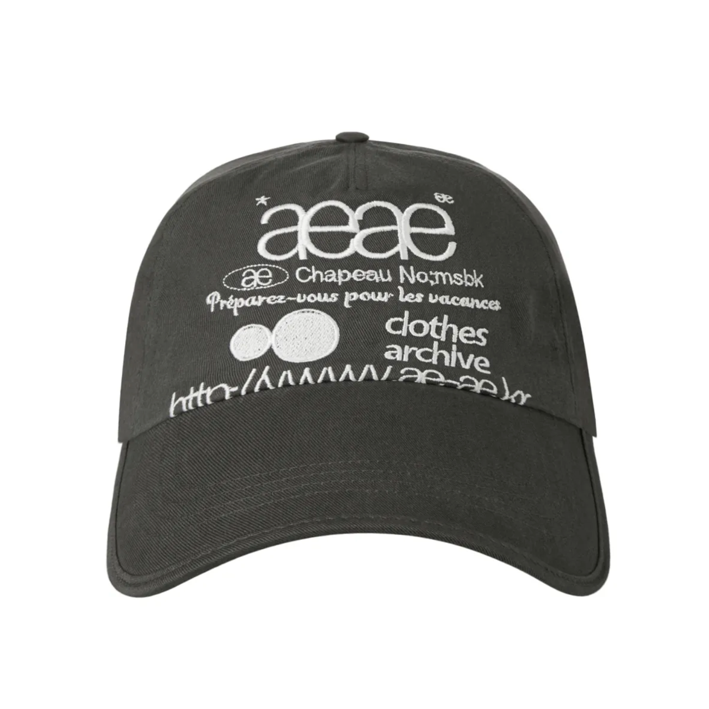 |aeae| WEB LOGO 5 PANNEL BALL CAP |CHARCOAL|