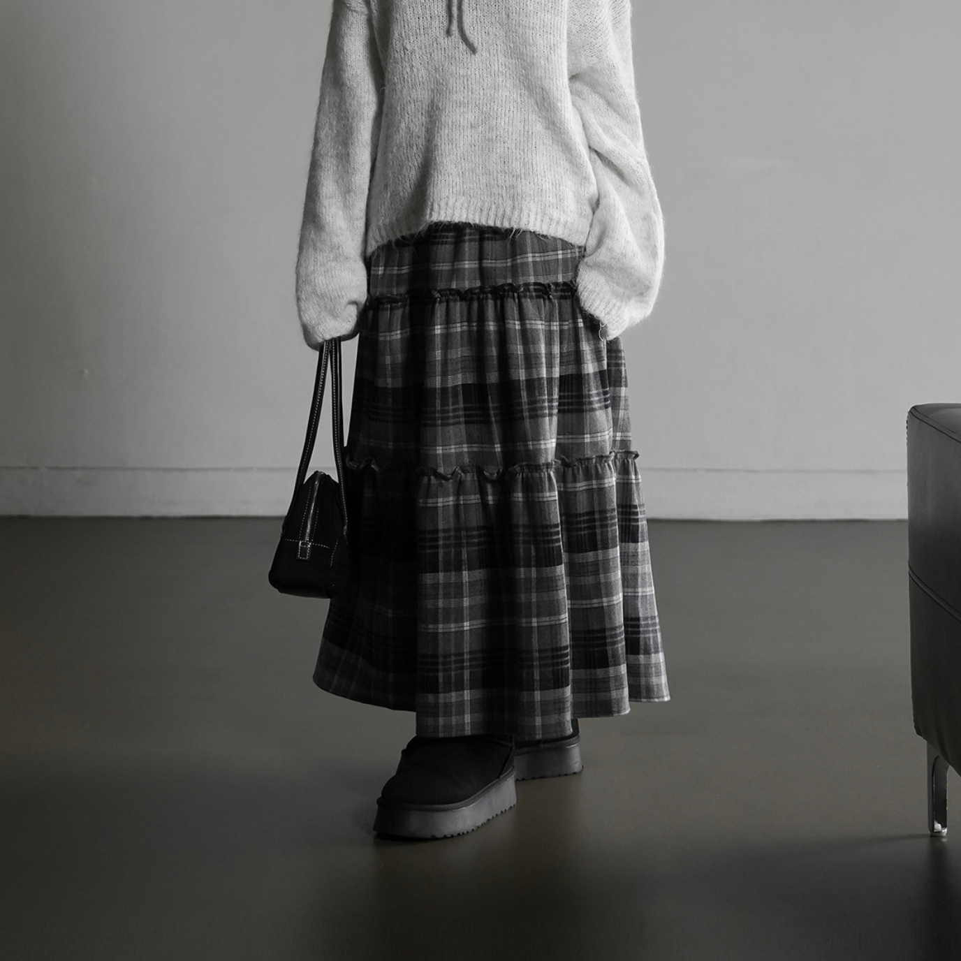 |BINARY01| Hayden Checkered Long Skirt