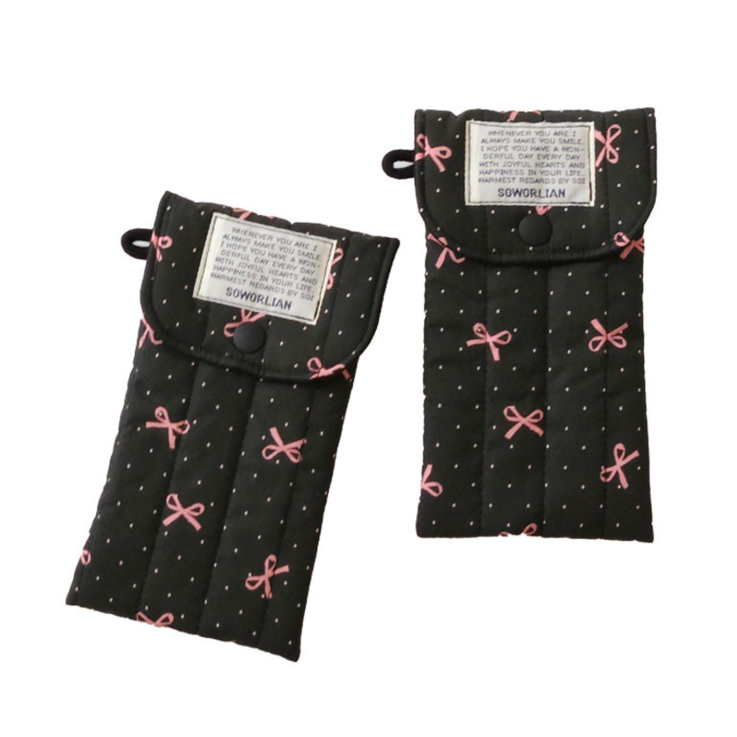 |SOWORLIAN| Ribbon Dot Pencil Case