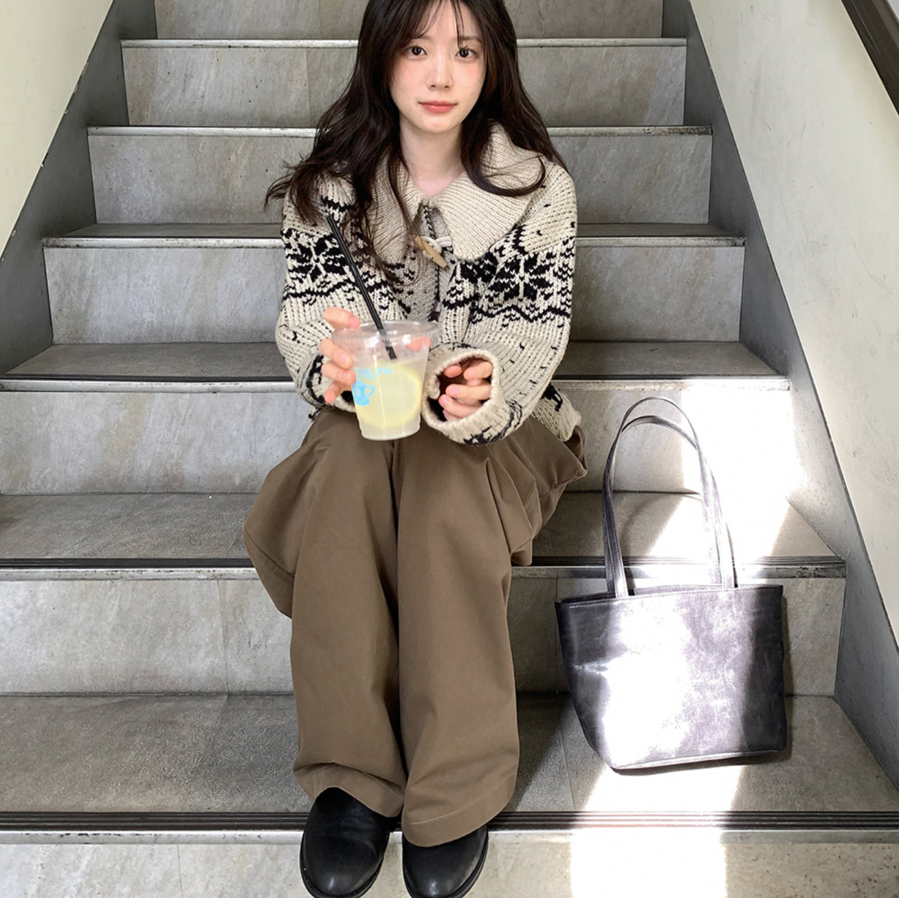 |SLOWAND| Dear Nordic Duffel Knit Jacket
