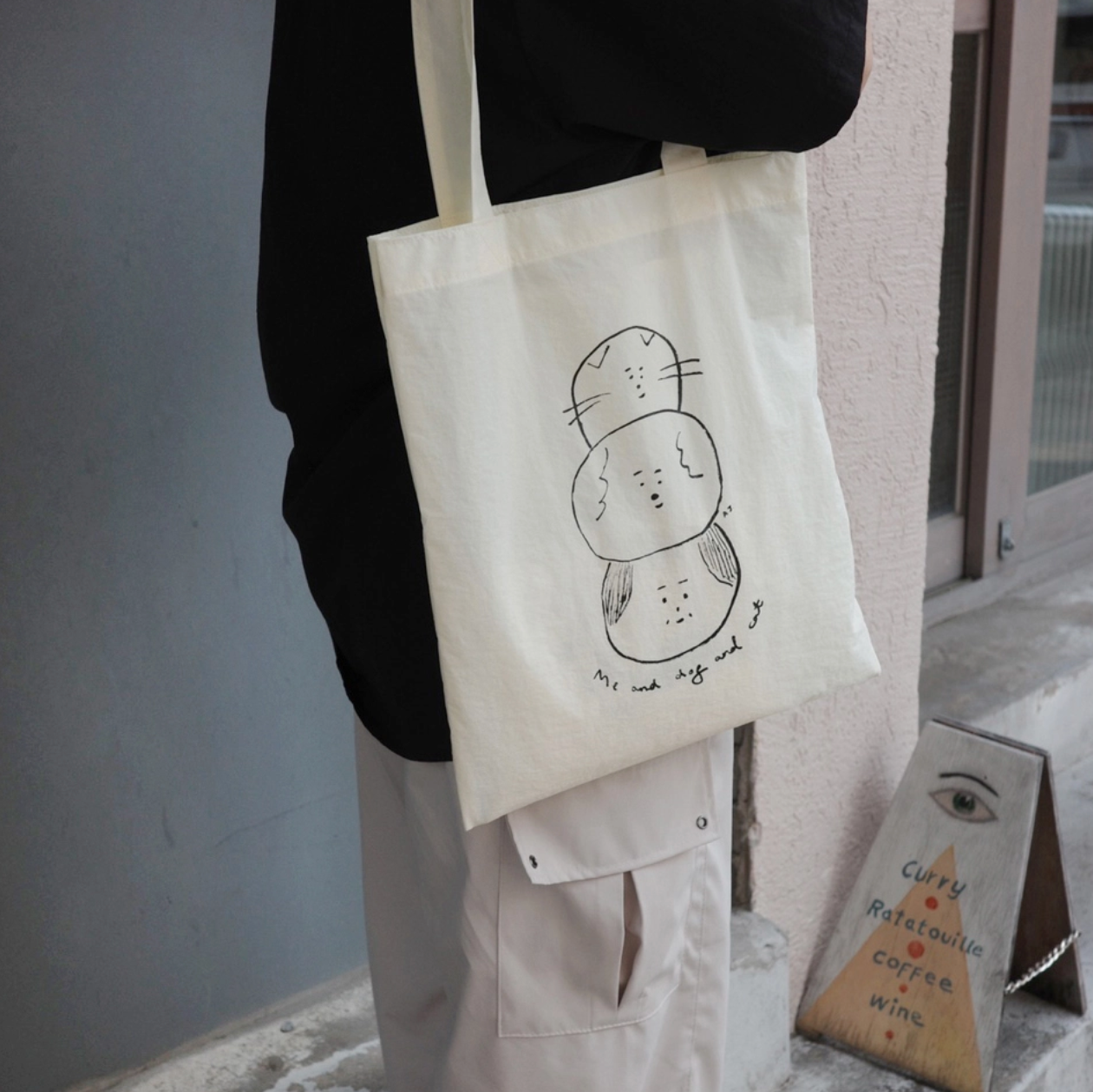 |LITTLE TEMPO| Me and Dog and Cat Nylon Bag