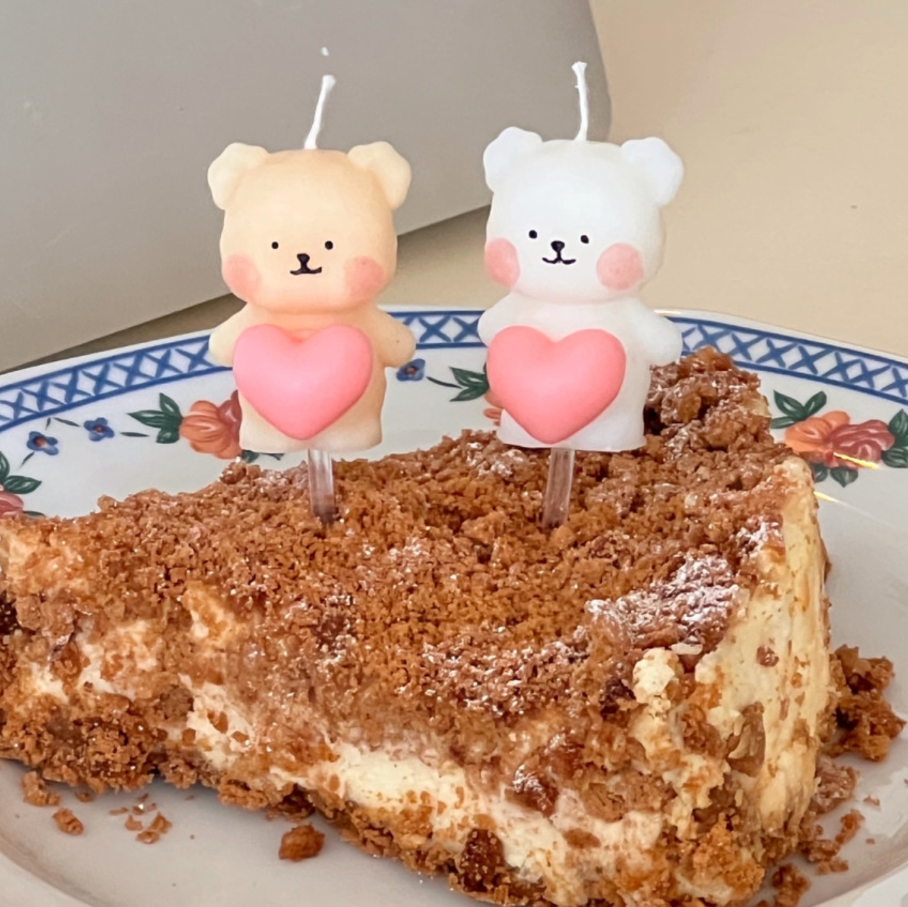 |S_Log| Heart Bear Cake Candle