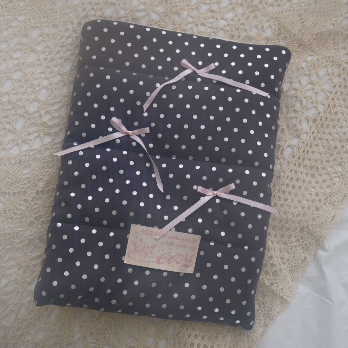 |COZING| Pillow Notebook Pouch Dot Charcoal