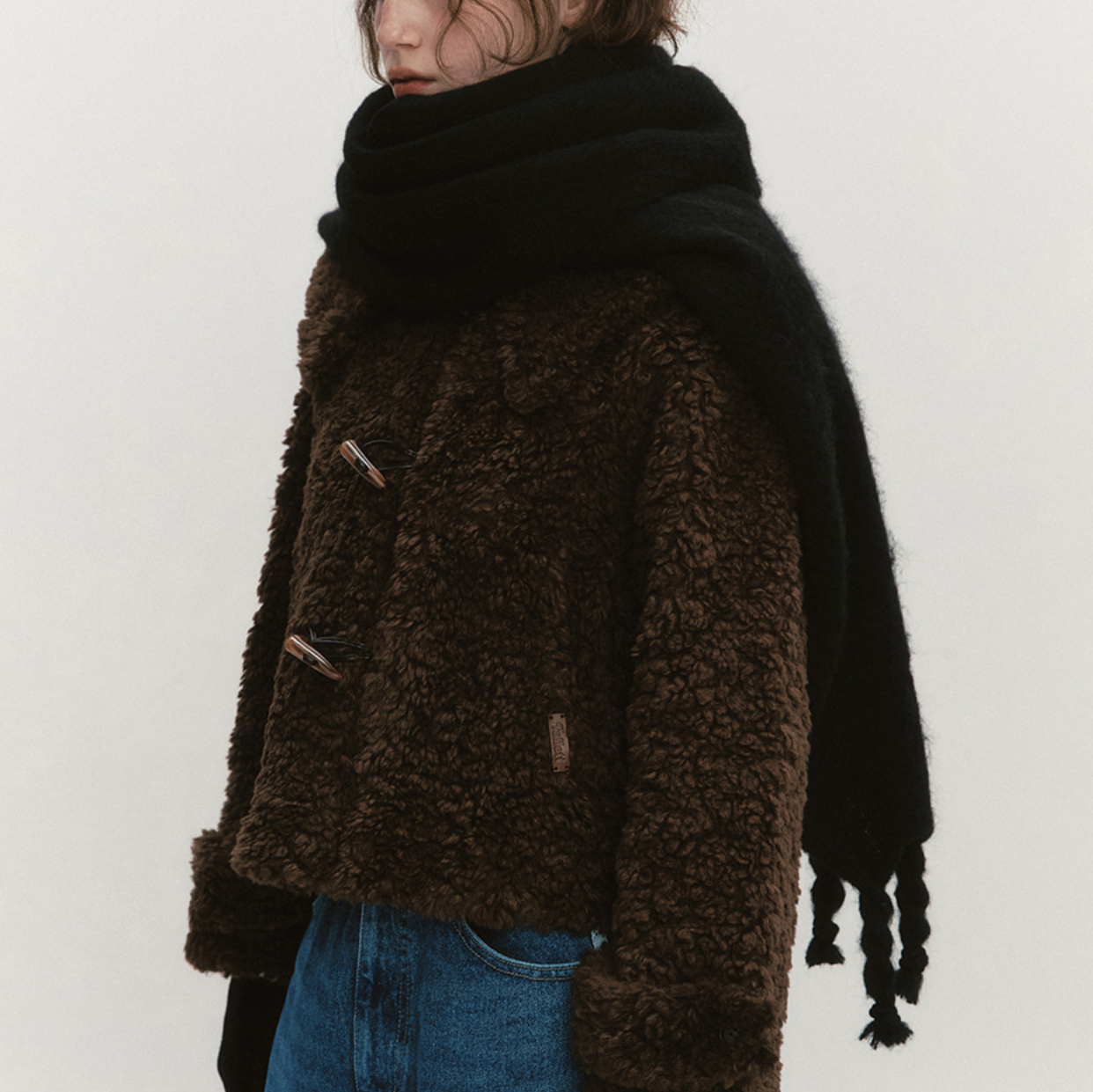 |Fallett| Oversized Story Logo Muffler Black