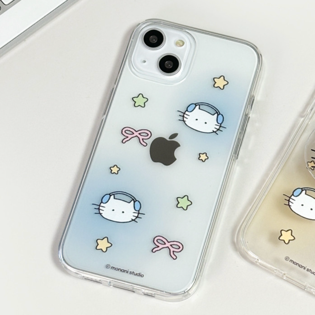 |monani studio| Cat Ribbon Star Jelly Hard Case