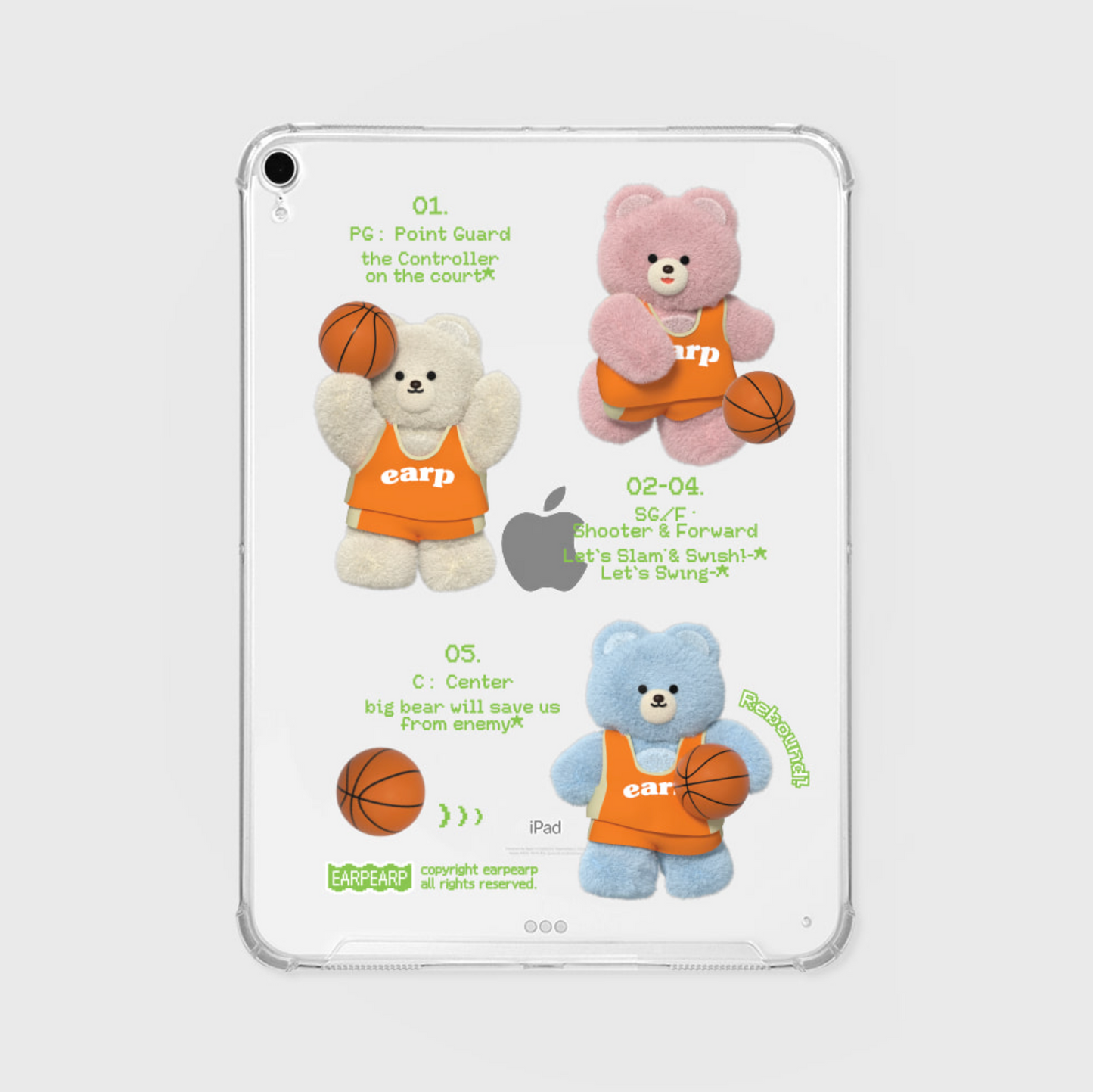 |earp earp| BASKETBALL BPC CREW Ipad Clear Hard Case
