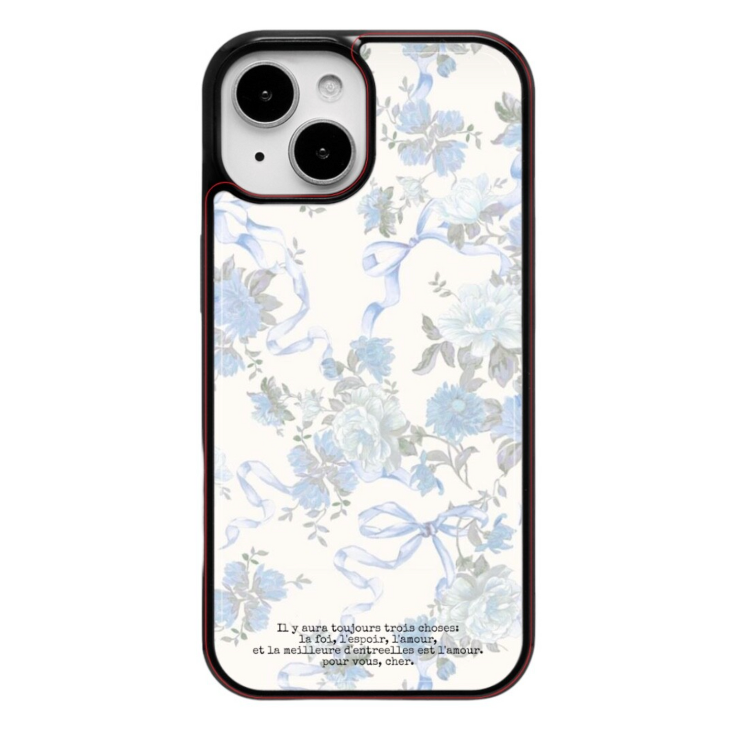 |dear my muse.| Blue Flower Ribbon Epoxy Phone Case