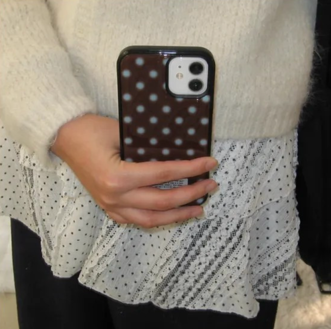 |YOUTH SPIRIT| Snow Dot Epoxy Case Bumper Skyblue Brown