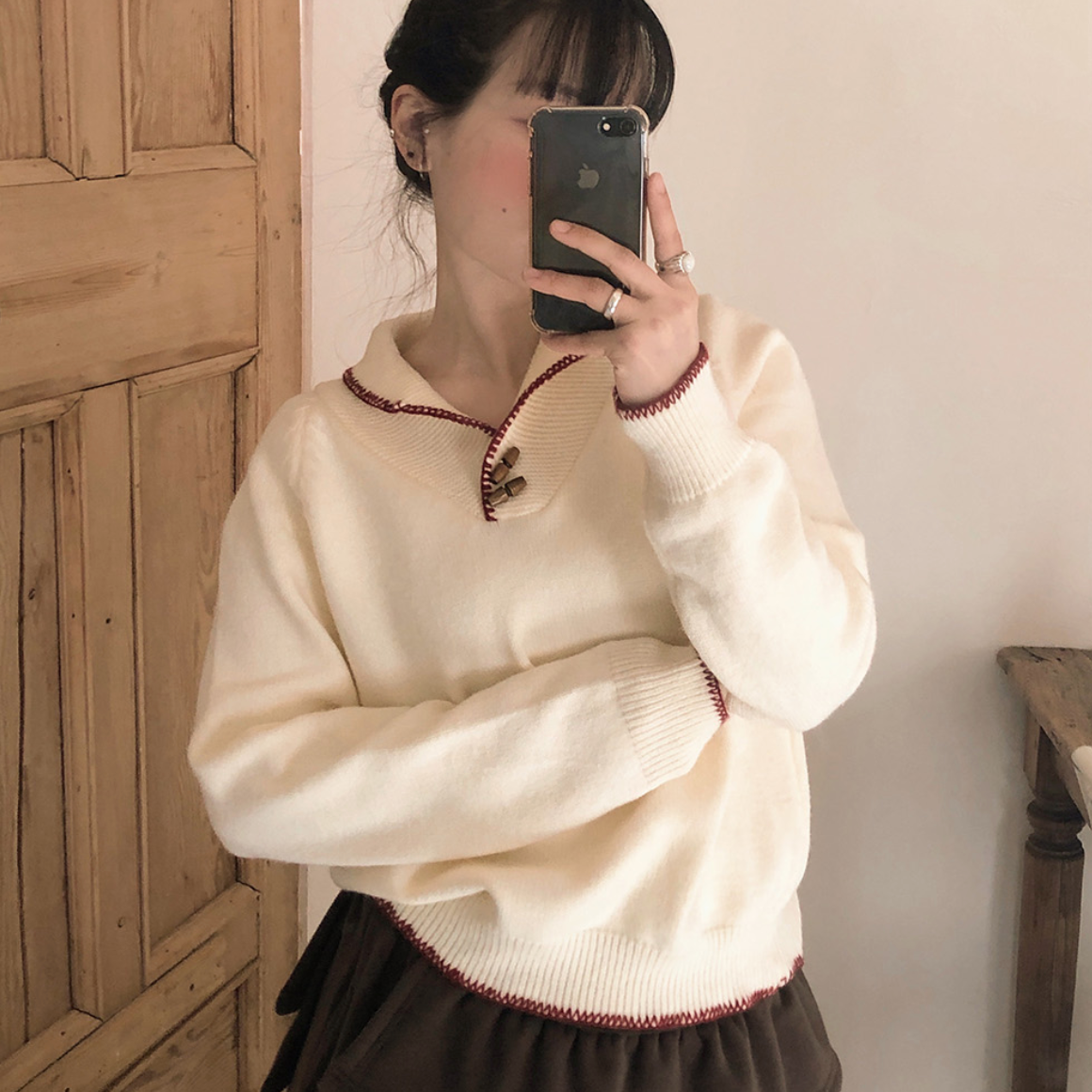 |VINVLE| Cara Tteokbokki Stitch Knitwear