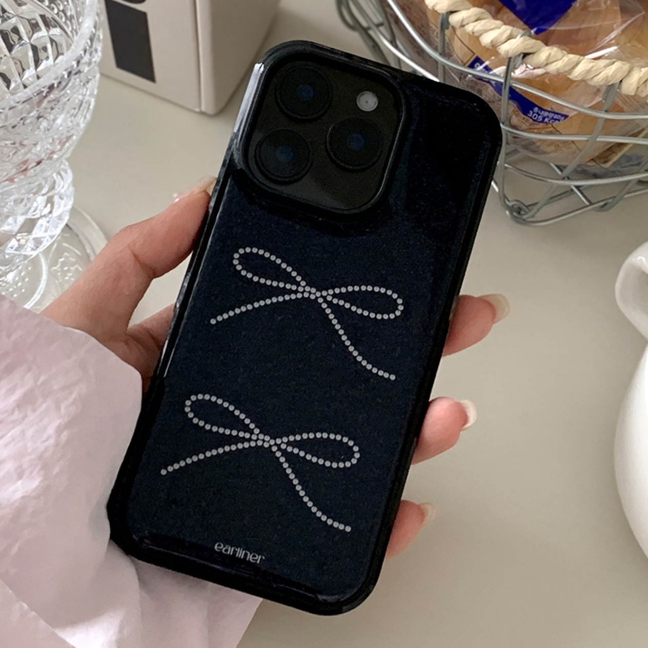 |earliner| Twinkle Ribbon Black Jeans Epoxy Bumper Case