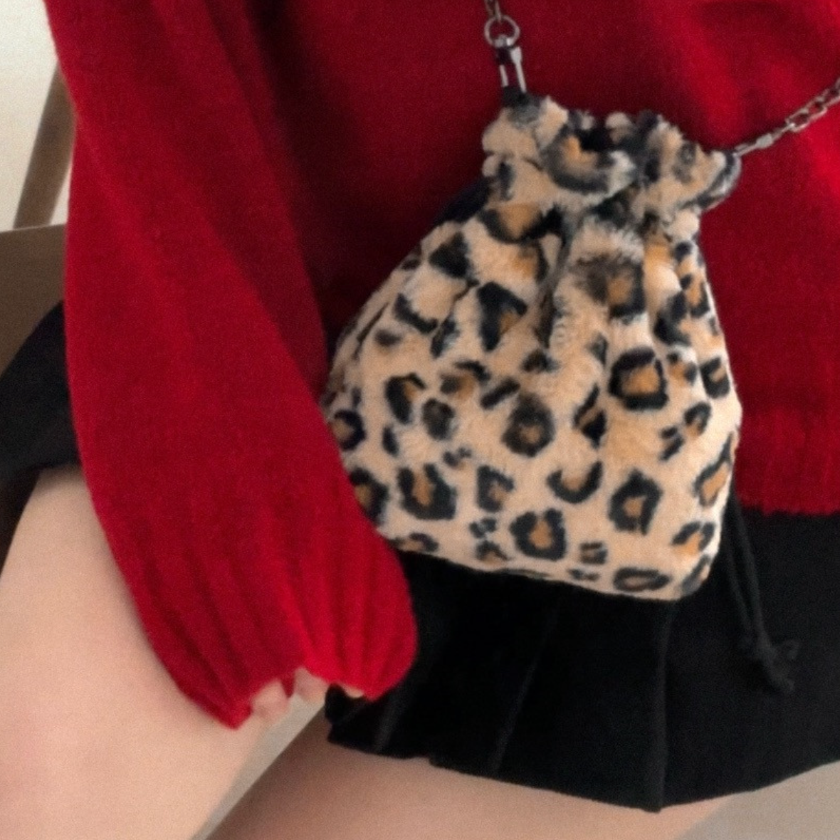 |NOT THINK| Leopard Pouch Bag