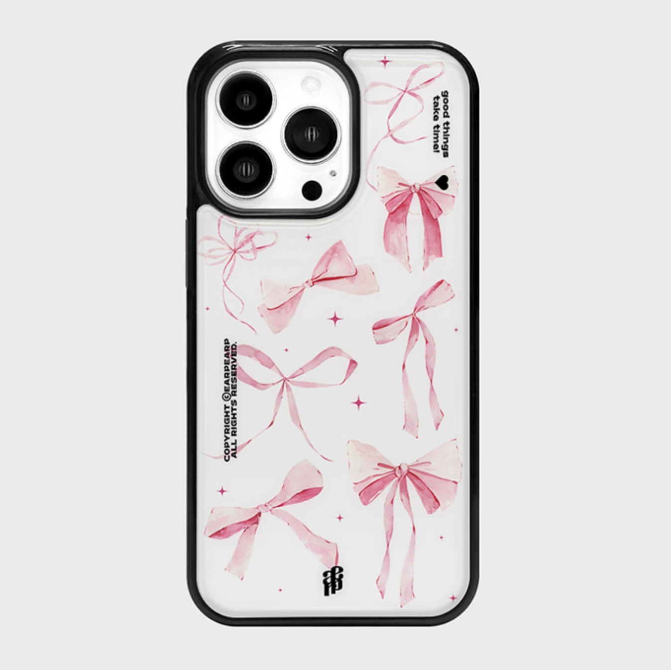 |earp earp| Pink Ribbon White Epoxy Case