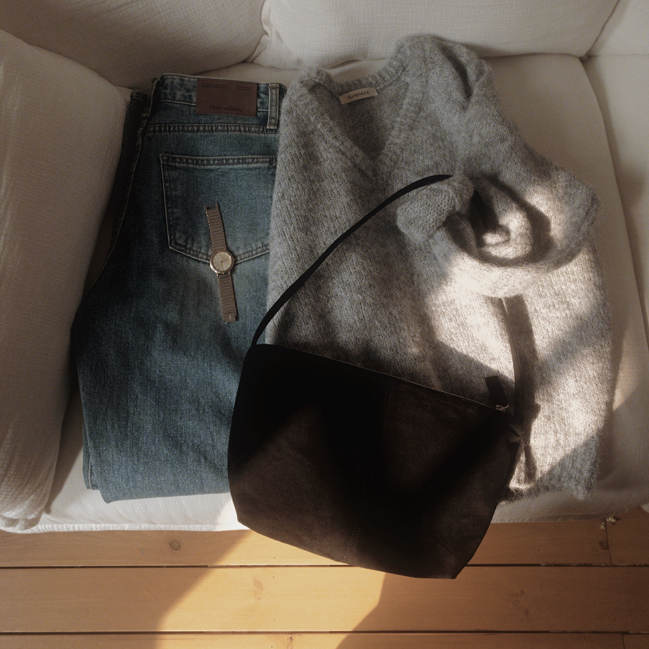 |SLOWAND| # LENTO Your Light Suede Bag