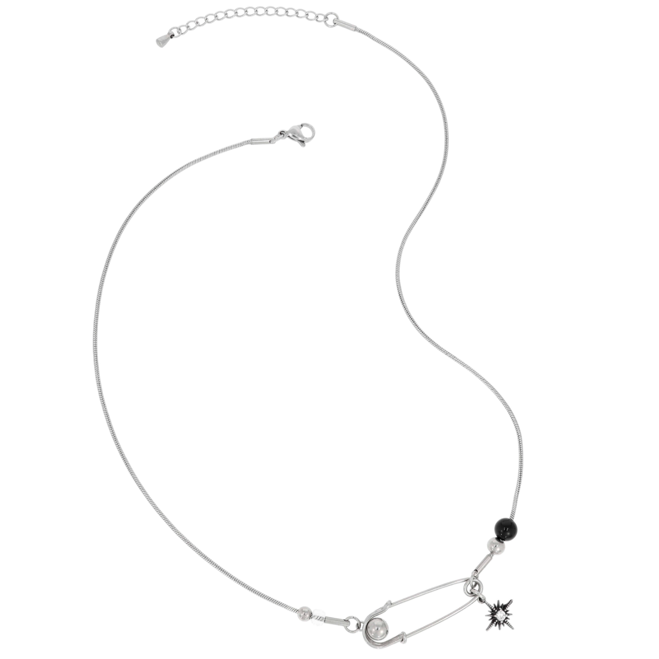 |STEELEDITION| Cubic Star Safety Pin Necklace