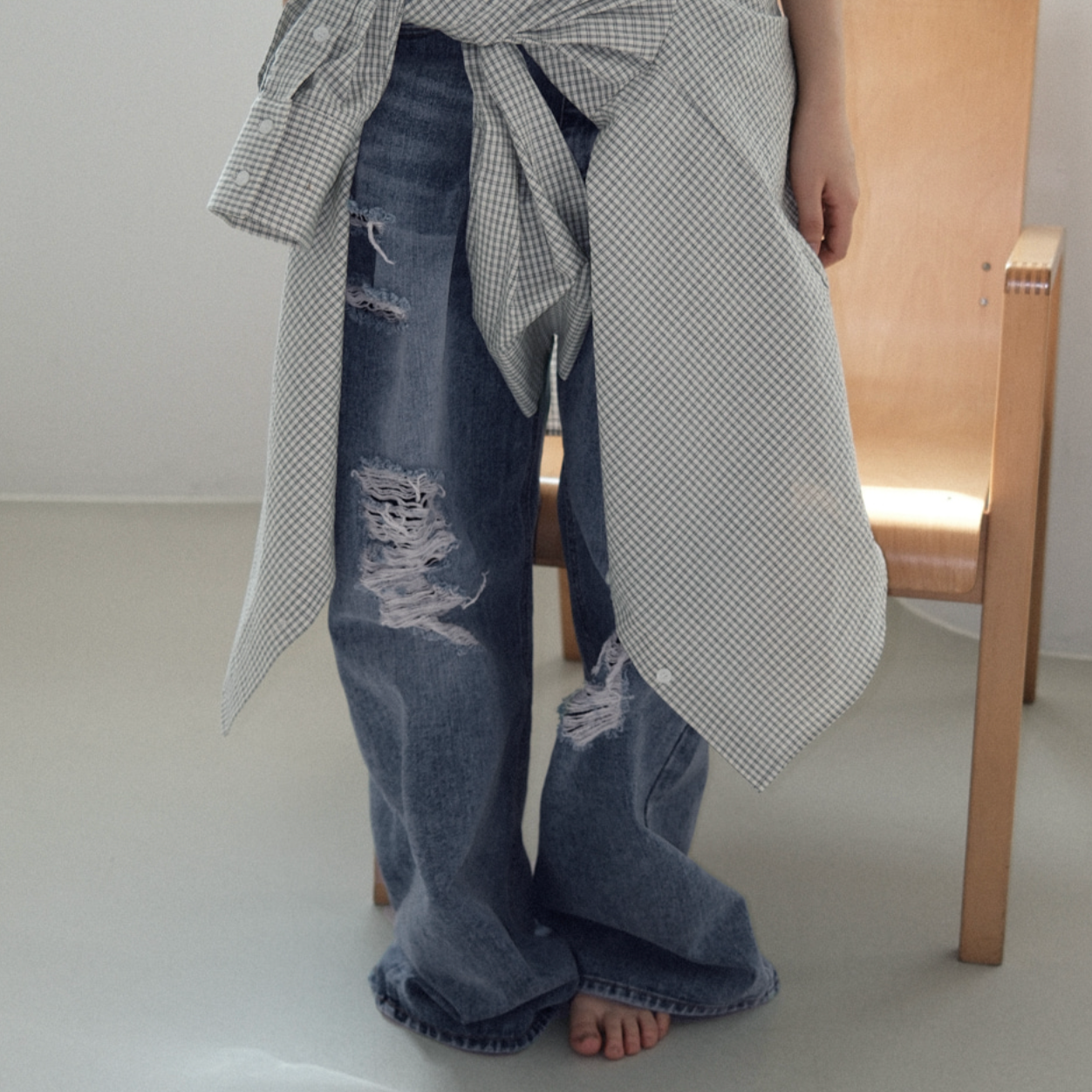 |AUTUMN| |made| Rough Damage Denim Pants