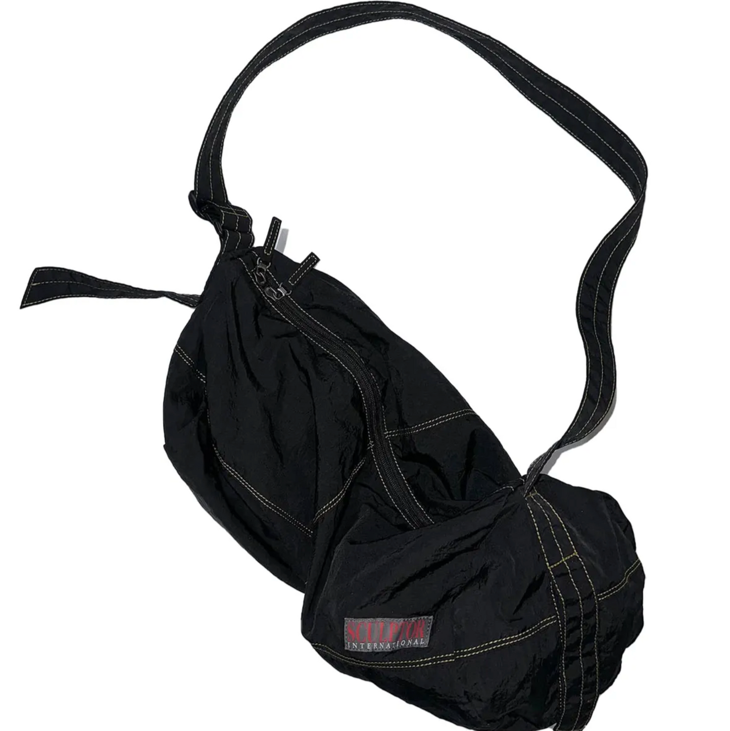 |SCULPTOR| Contrast Stitch Nylon Duffle Bag Black