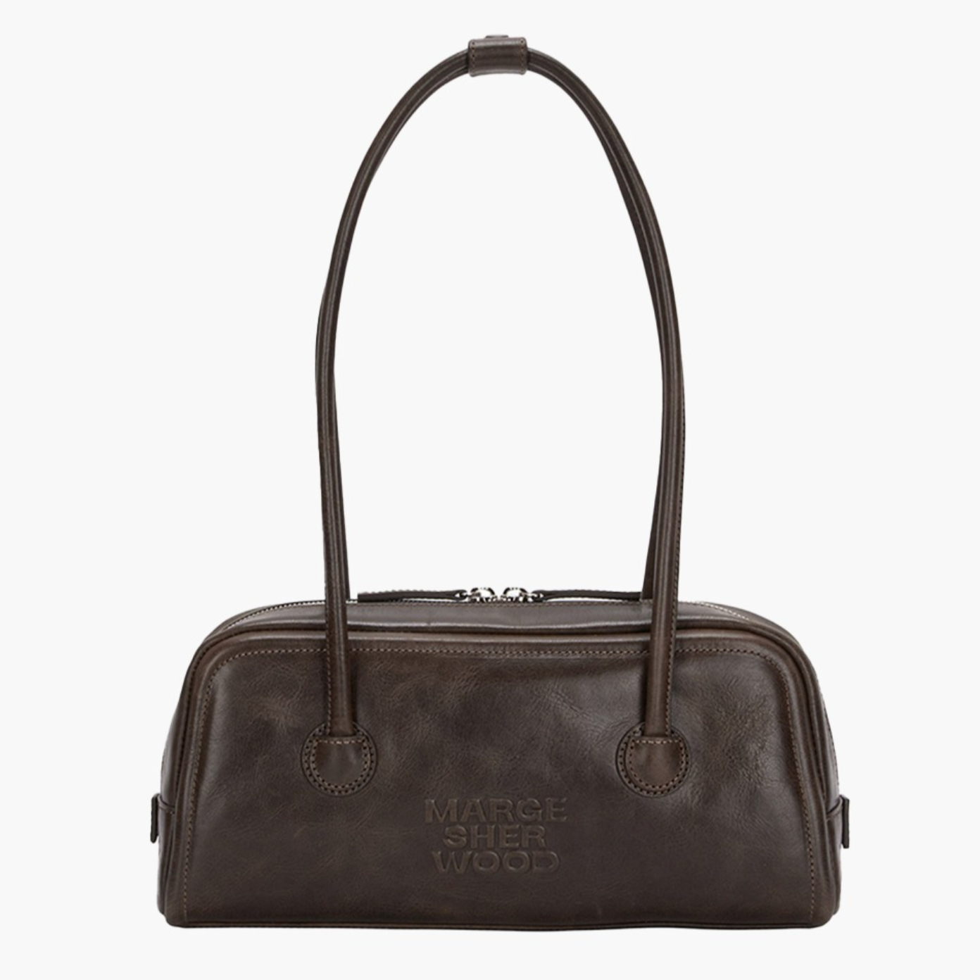 |MARGESHERWOOD| SOFT BAGUETTE BAG Washed Brown Pull-up