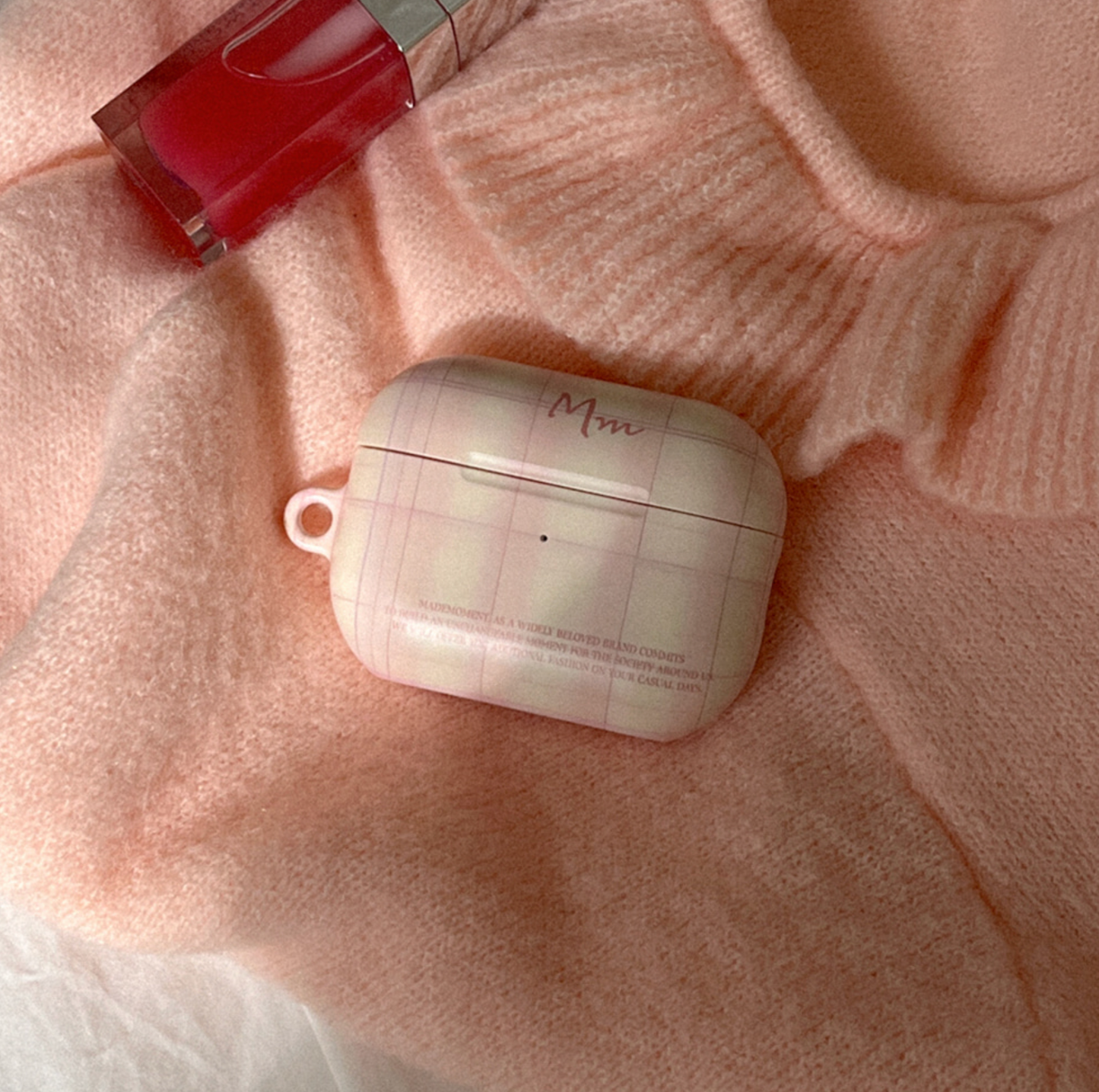 |Mademoment| Vintage Pink Beige Airpods Case