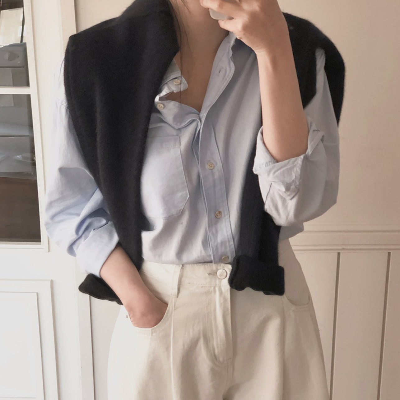 |SLOWAND| Mind Double Washed Cotton Shirt