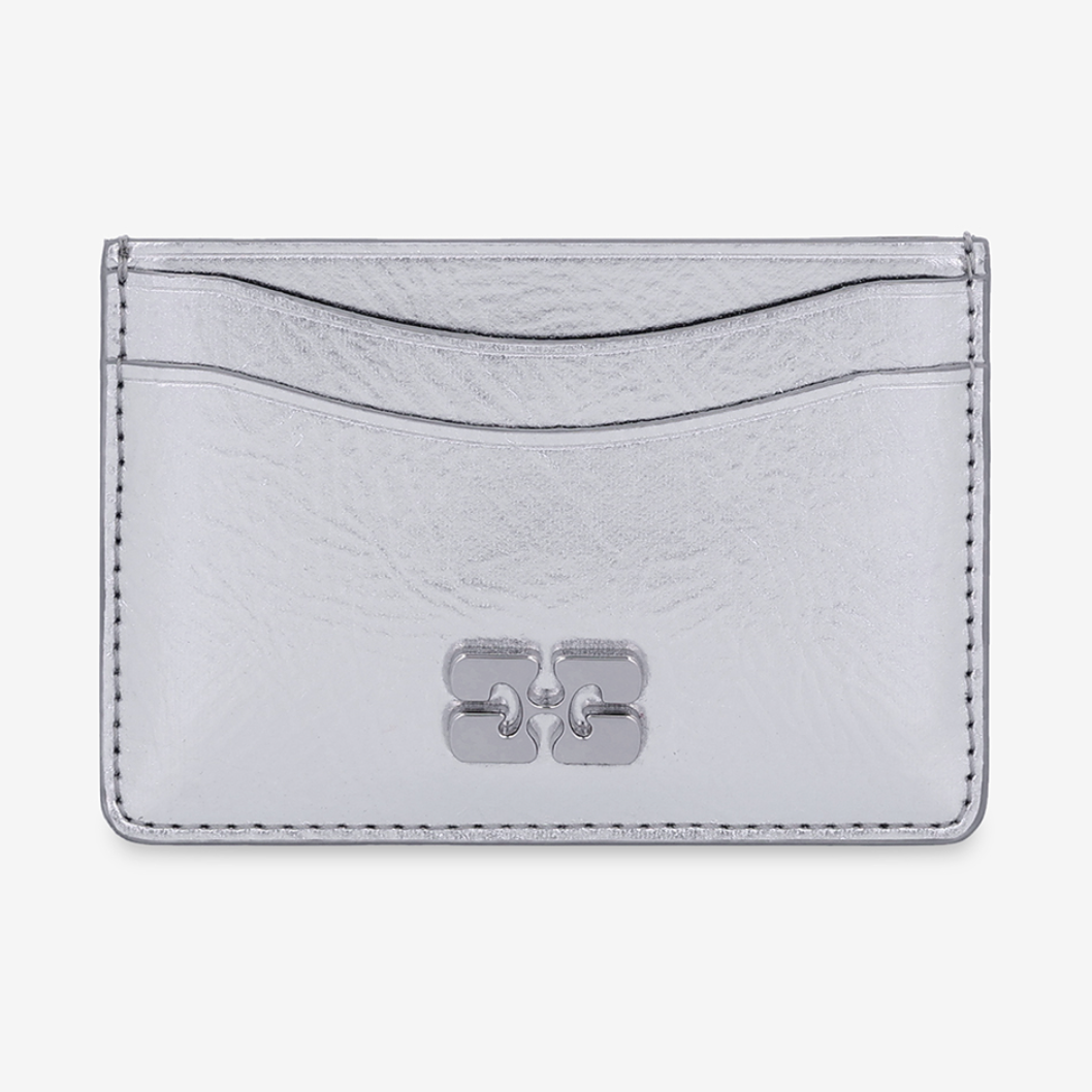 |GANNI| Metallic Card Holder - Silver