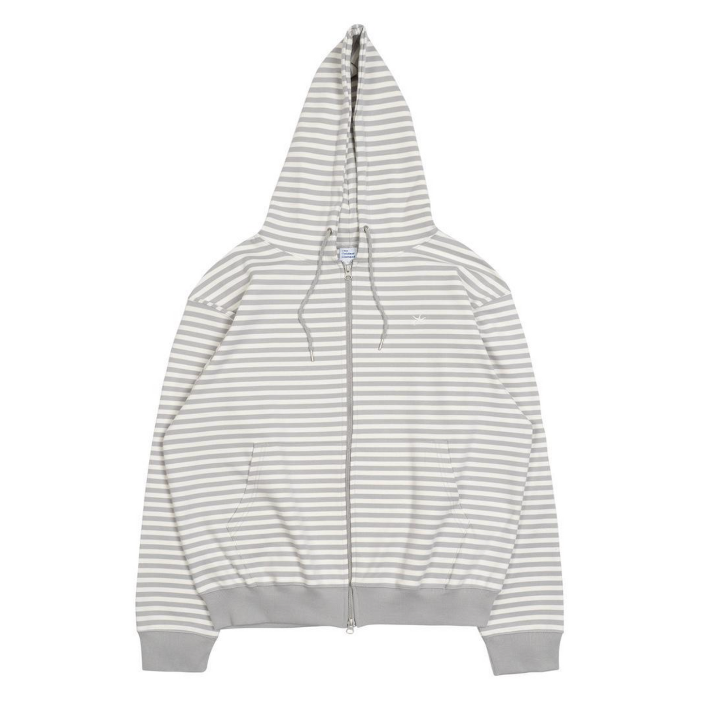 |THE COLDEST MOMENT| TCM Stripe Hooded Zip-up (Grey/ White Ivory)