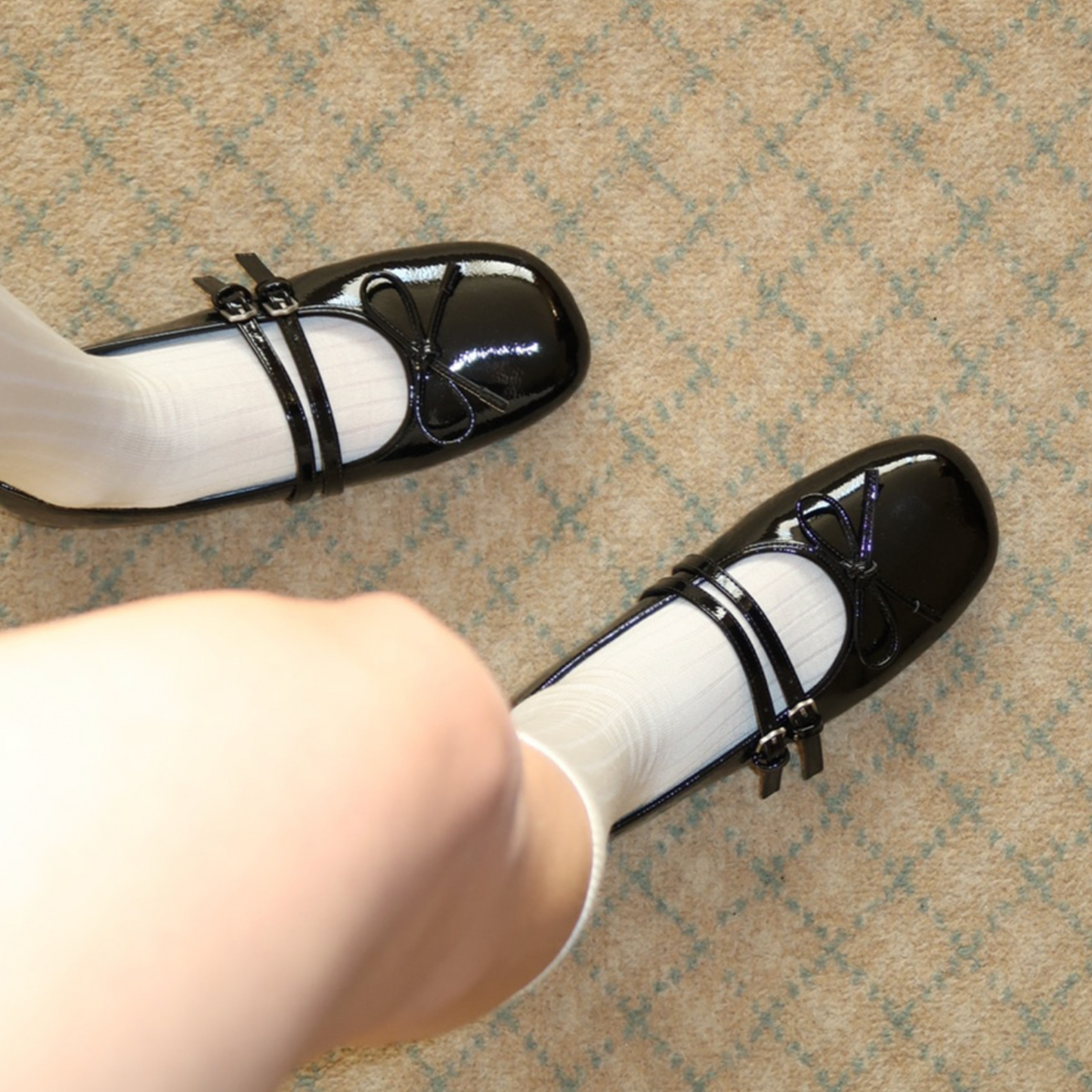 |Rockfish Weatherwear| SQUARE TOE TWO STRAP MARYJANES (ENAMEL)