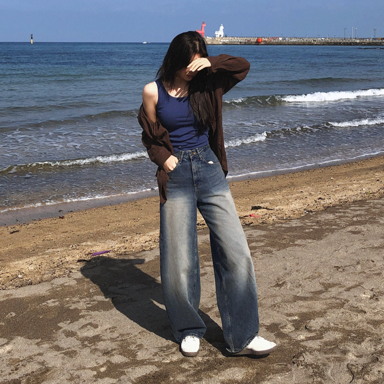 |SLOWAND| Vintage Teen Washing Wide Denim Pants