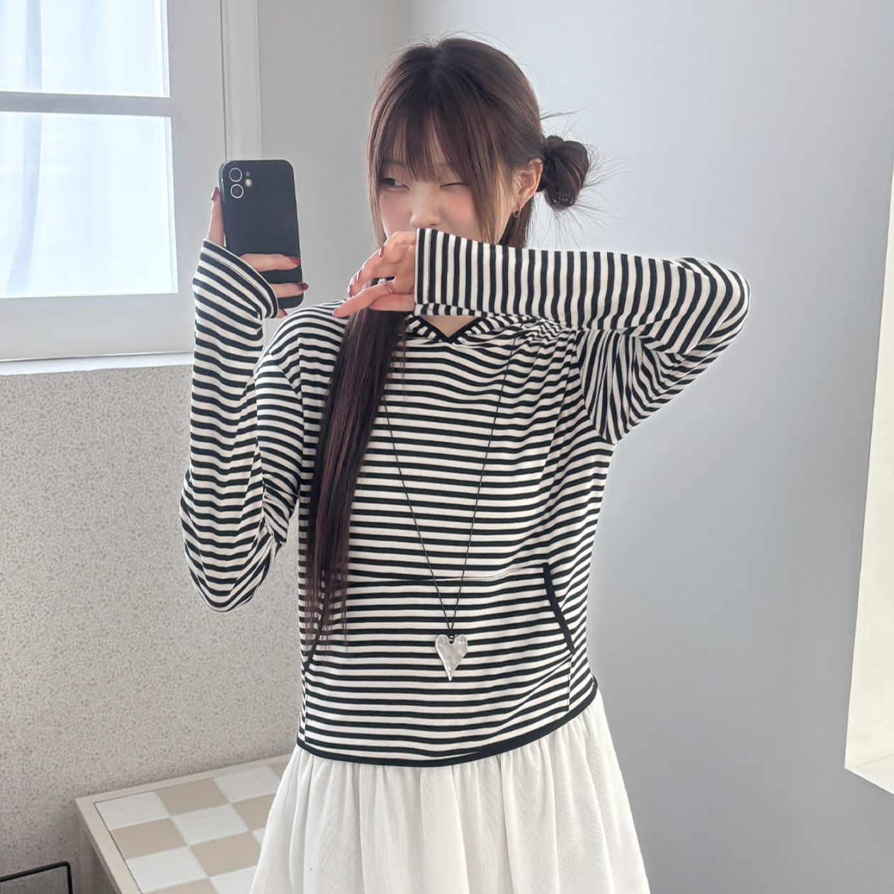 |BINARY01| Dane Stripe Hoodie T-Shirt
