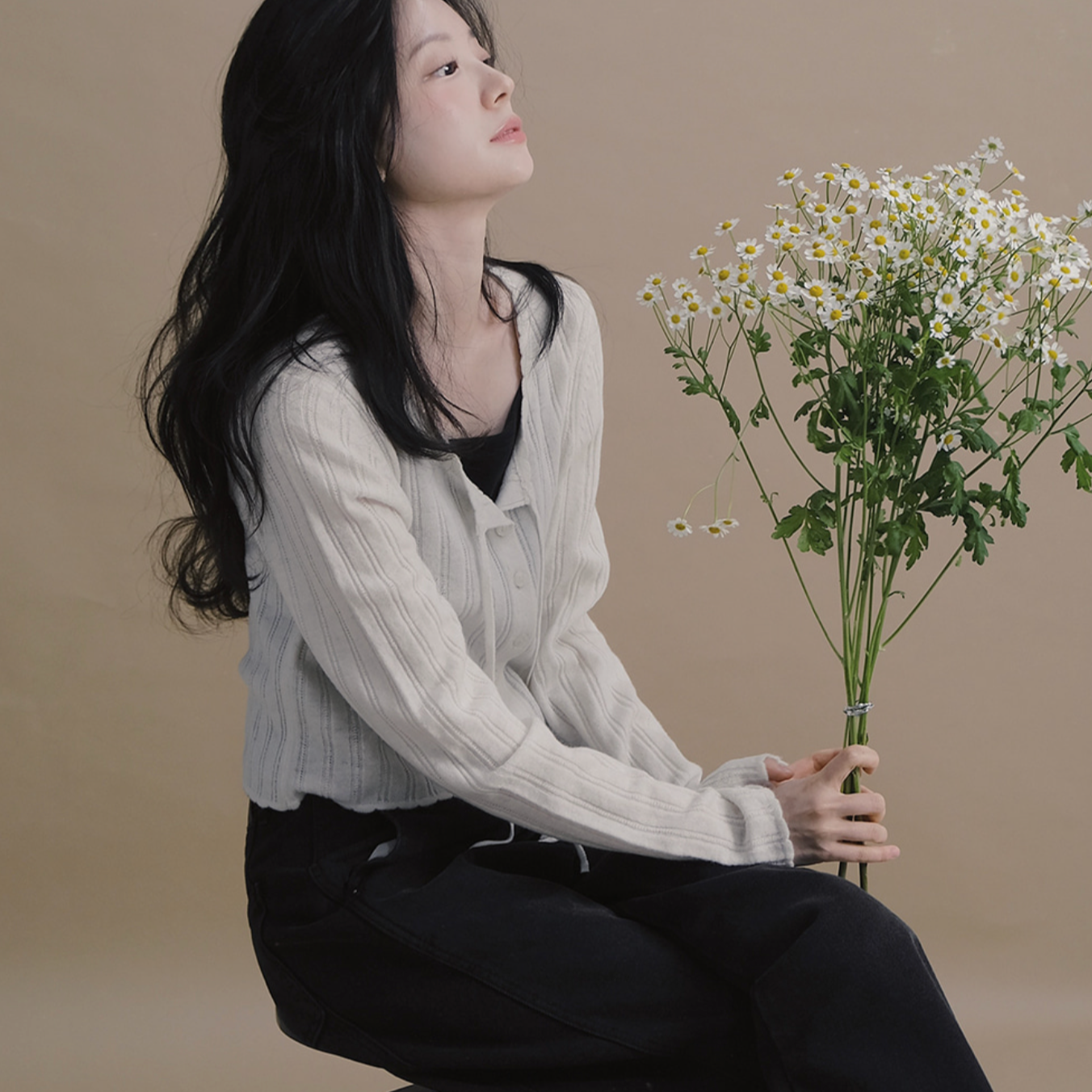 |SLOWAND| # SLOWMADE Amber Ribboning Vintage Cardigan